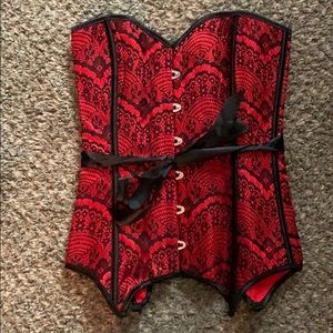 Black and red corset
